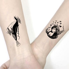 HyunA Style Lettering Collarbone Tattoo Stickers - 30 Sheets Transfer L Type 3ea