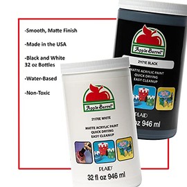 Apple Barrel White Acrylic Paint 32 Fl Oz (Pack of 2)