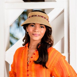 Wallaroo Hat Company – Women’s Sedona Sun Visor – Wide Brim, Packable Design and Adjustable Sizing for Medium Crown Sizes, Camel, M