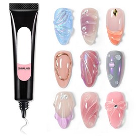 3D Nail Gel, 15g Clear Sculpting Gel for Carving, Molding and Painting Nail Art Designs, Nail Glue for Rhinestone Gems Decoration