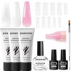 JEWHITENY Poly Extension Gel Nail Set Clear White Pink Poly