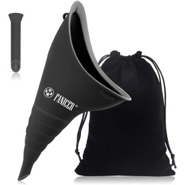 Tpubmity Reusable Urinella for Women, Pee Aid for Women with 1 Piece Pee Funnel, Portable Women's Urinal for Travel, Camping, Hiking (Black)