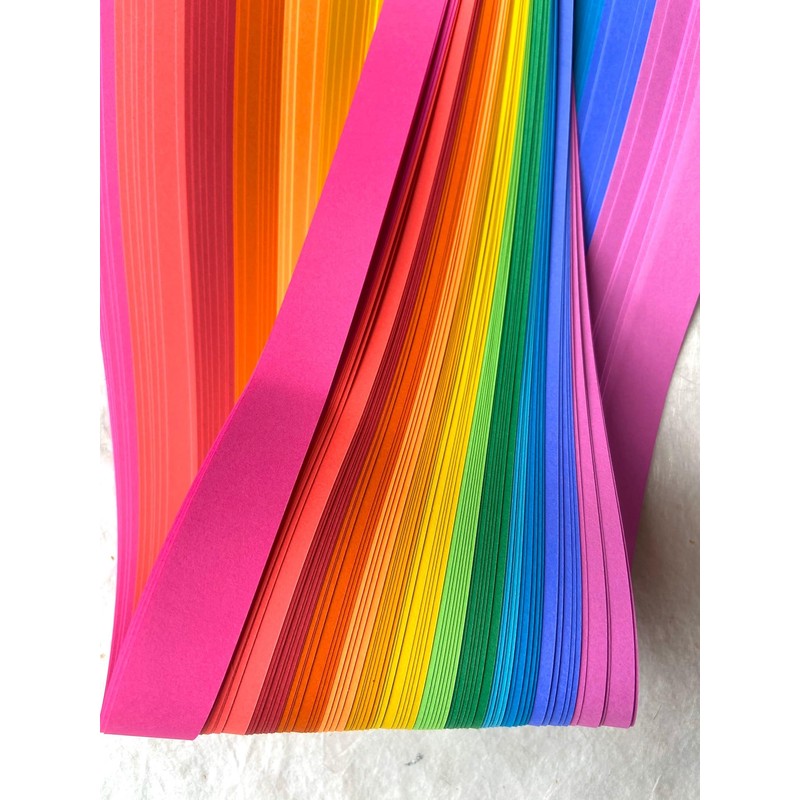 1/4" Rainbow Paper Strips for German, Froebel, Moravian Stars &