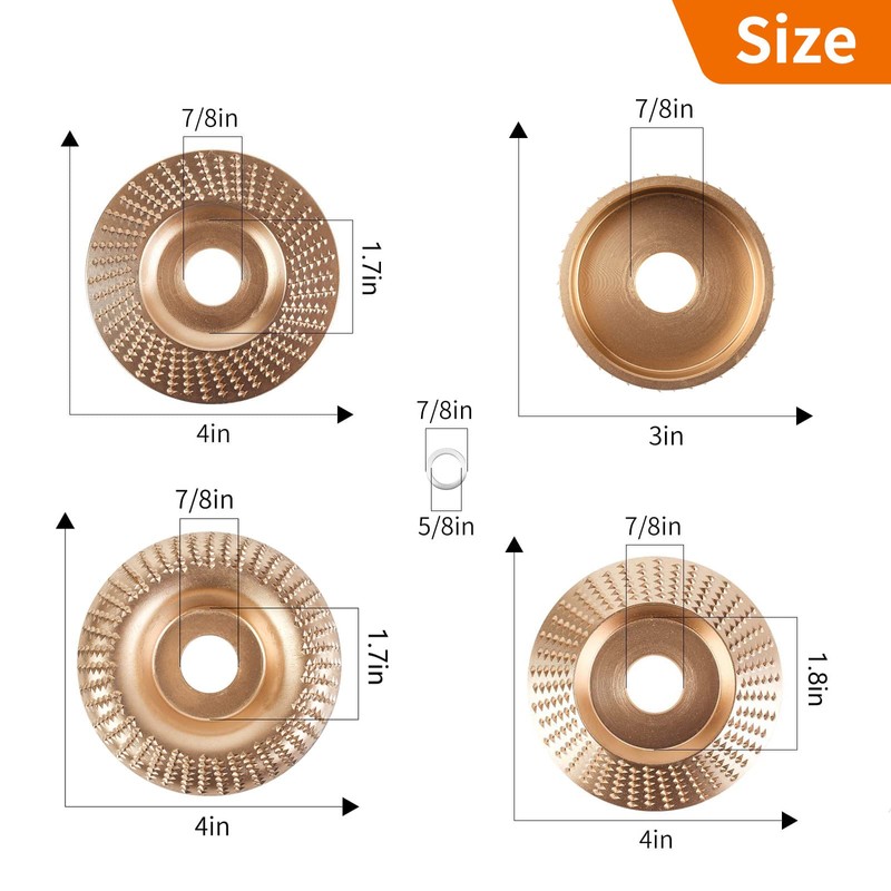 Pomsare 5PCS Angle Grinder Wood Carving Disc Set, Polishing Wheel