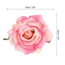 MECCANIXITY 5 Pcs Rose Flower Hair Clips 4 Inch Flower Hair Pins Flower Brooch for Women Hair Accessories Peach Pink