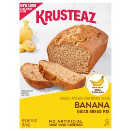 Krusteaz Banana Quick Bread Mix, Made with Real Bananas, 15.0 oz Boxes (Pack of 12)