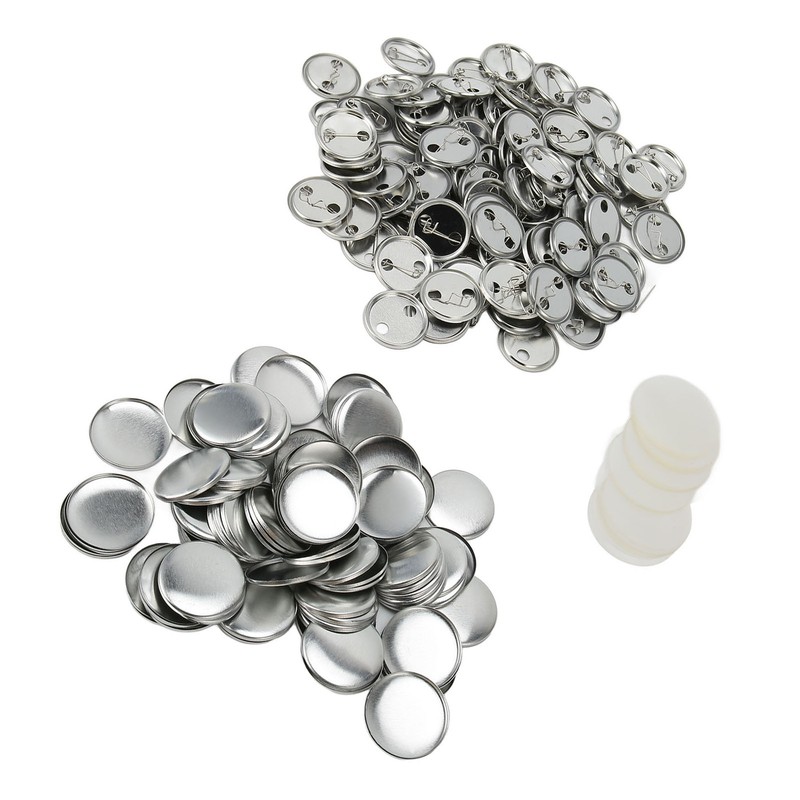 100 Sets Blank Button Badge Parts Set Round Shape Rust