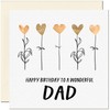 Dad Birthday Card - Eco Friendly Elegant Heart Flowers Beautiful
