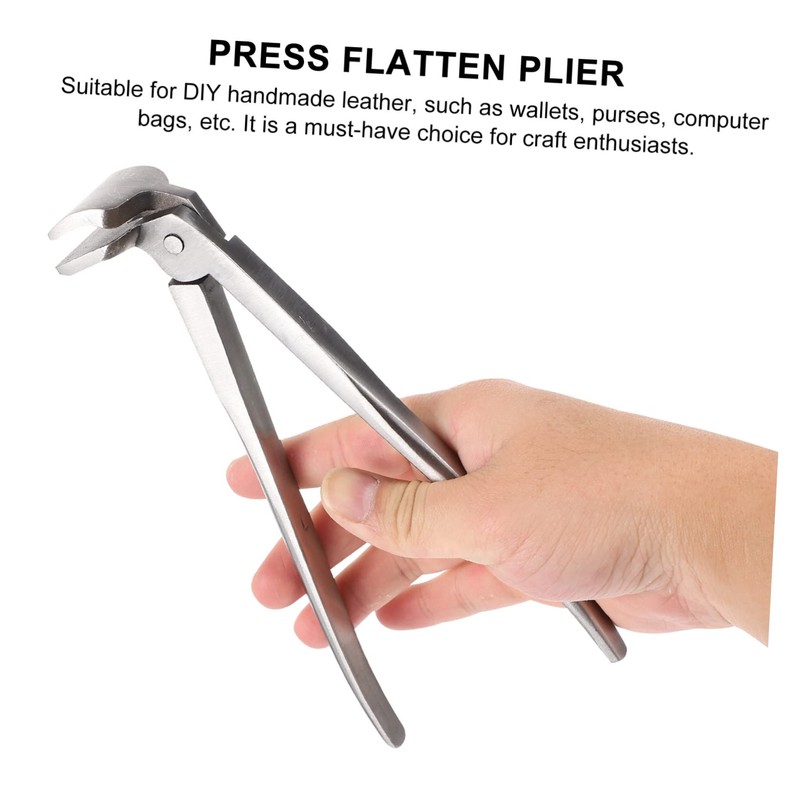 IWOWHERO Press Flatten Pliers Flat Nose Pliers for Leather Strong