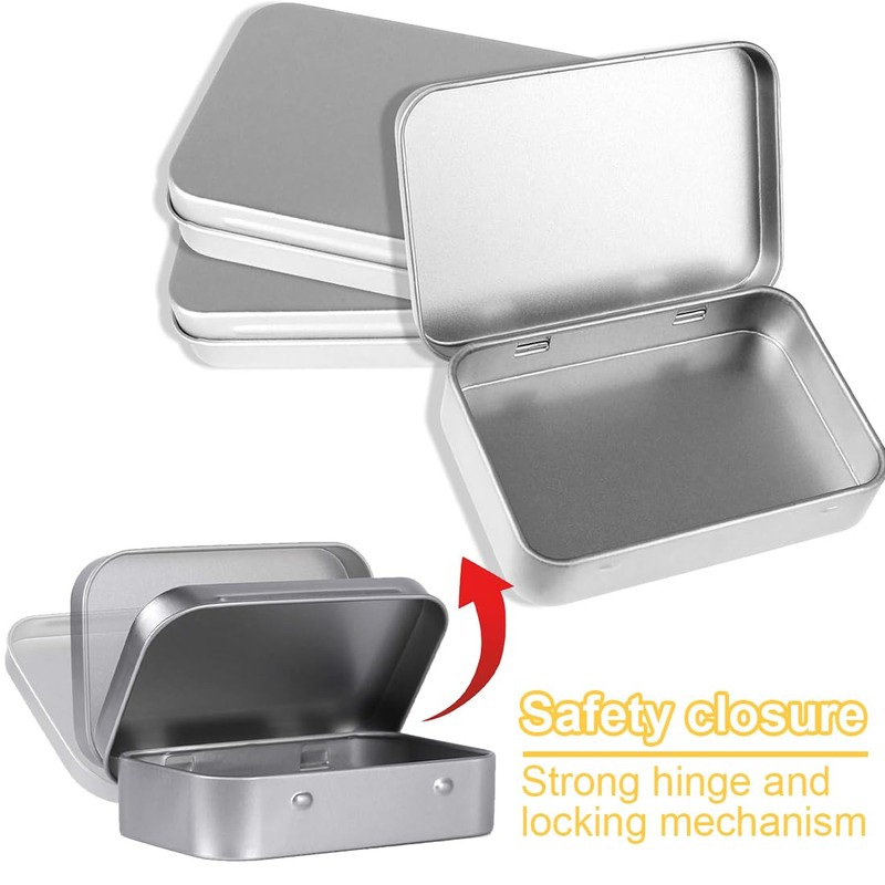 WeddHuis 6 pieces stainless metal containers, small tin boxes, metal