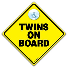 Twins on Board Car Sign, Sign, Board, Baby A, Car A Sign, Traditional Unisex Twins Baby Sign, Bumper Sticker Baby, Sticker, A, Maternity, Pregnancy