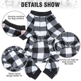 SCENEREAL Dog Pajamas for Small to Large Dogs Soft Pet Sweater Clothes Warm Puppy Onesie Outfits for Doggie Winter Christmas - Dog Jammies Pjs