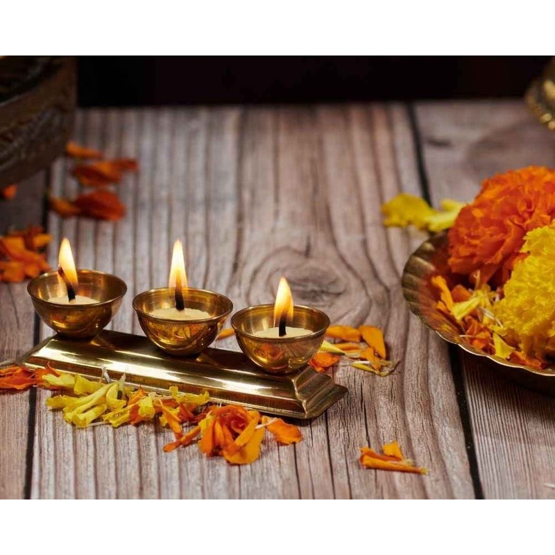 Castel Royale Mix Metal Pooja Decorative Diya, Diwali Gift Item,Metal