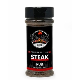 10-42 BBQ Steak Seasoning (NO MSG, 0 Calorie) | Steak Rub | Steak Seasoning for Grilling Meat, Pork chops, Beef | Grill the Best Steaks, Tomahawk, Ribs or Pork Chops | Savory Garlic and Herb Flavor | 5.5 oz