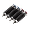 4Pcs RCA Sound Plug Carbon Fiber Chrome 8mm Wire Diameter