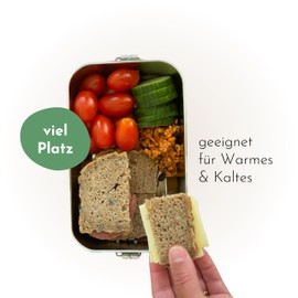 Gipfelgaudi - Robust Stainless Steel Lunch Box with Wooden Lid [700 ml] I Durable Stainless Steel Lunch Box for Children and Adults I Particularly Hygienic Lunch Box Stainless Steel I Metal Lunch Box