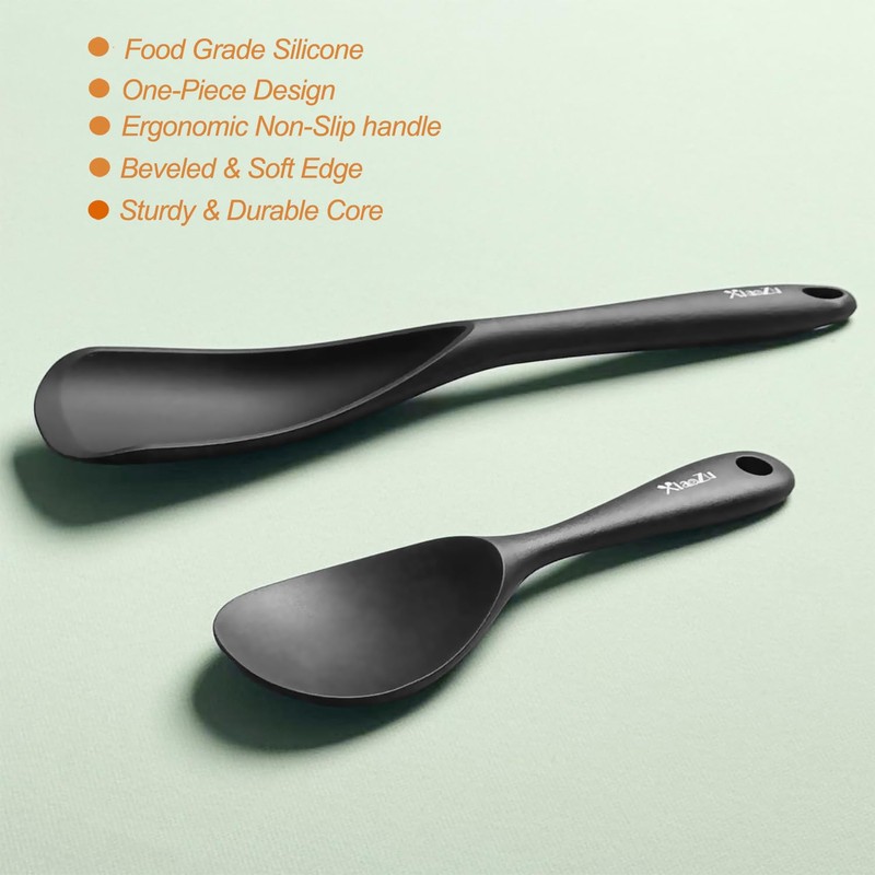 Cooking Spoon and Rice Scooper Set for Nonstick Cookwares, Heat