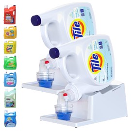 Skywin Liquid Laundry Detergent Holder Organizer and Drip Tray for Laundry Room Organization (2 Pack, White)