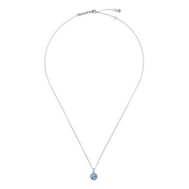 Ted Baker London Soltell Solitaire Sparkle Crystal Pendant Necklace For Women (Silver/Light Blue Crystal)