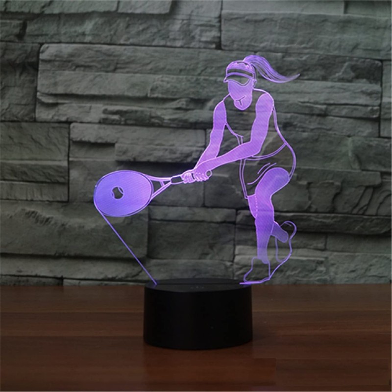 SUPERHONGJIHAO Night Light for Kids 3D Tennis Players Led Lamp