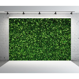 Polyester 10x8ft Spring Green Leaves Nature Photography Backdrop Green Leaves Wall Background for Birthday Wedding Safari Bday Dinosaur Baby Shower Party Decors Banner Portrait Shoot Photo Booth Props