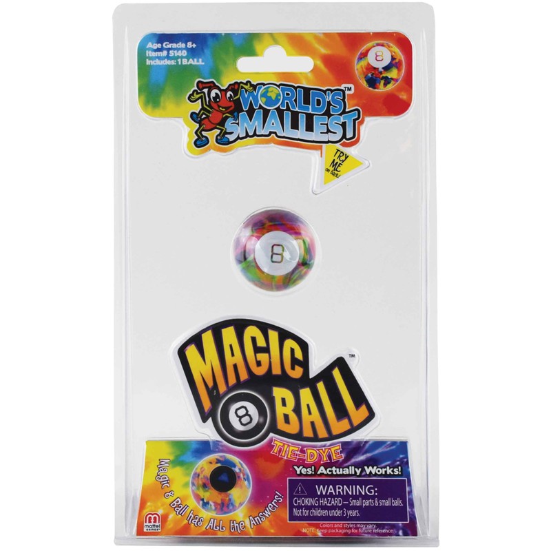 World's Smallest Magic 8 Ball Tie Dye, Multi, Model:5140