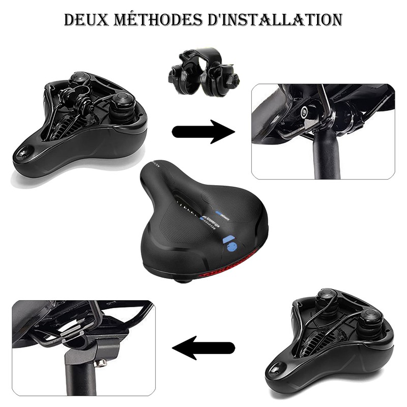 BELSVOR Comfortable Bicycle Saddle, Bicycle Saddle with Double Spring Shock