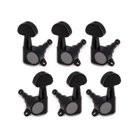 Rubatone Sealed Guitar String Tuning Pegs Tuning Keys Machine Heads Tuners for Electric Guitar or Acoustic Guitar Half Round 3 Left 3 Right Black.