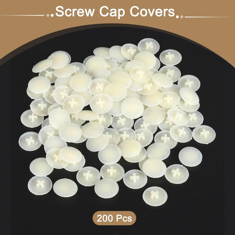 Sourcing Map 200Pcs Screw Cap Covers, 17 x 4mm Plastic
