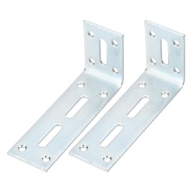 PATIKIL 4 18/25" Adjustable L Bracket with Slot, 2 Pcs Floating Shelf Bracket Right Angle Corner Braces L-Shape Corner Brace for Wood Shelve Furniture Shelf, Silver