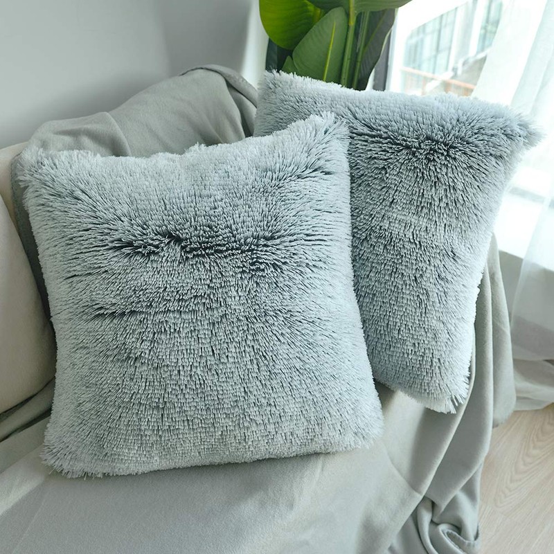 NordECO HOME Luxury Soft Faux Fur Fleece Cushion Cover Pillowcase