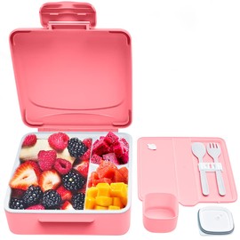 1300 ml Caja de Almuerzo, Caja Bento a Prueba de Fugas, Versatile 5-Compartment Bento-Style Lunch Box, para Lavavajillas, Salud Duradera