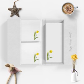 Me Loovely Yellow Daffodil Letter Writing Paper and Envelopes Set A5 Size Letters Papers Luxury Stationery Supplies | Christmas Gifts | Multipack of 20 (with Folder)