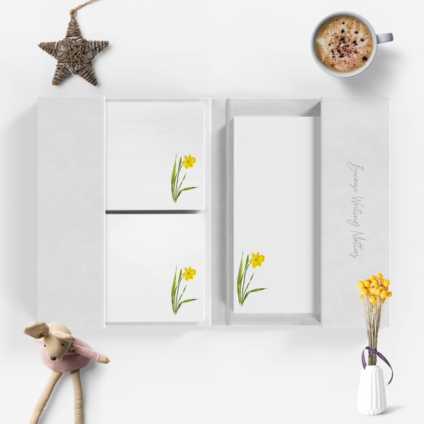 Me Loovely Yellow Daffodil Letter Writing Paper and Envelopes Set