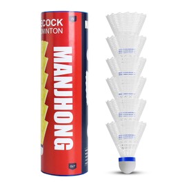 MANJHONG Shuttlecocks Nylon Badminton Balls for Beginners, Leisure, Training, Indoor and Outdoor Games, 6 x White
