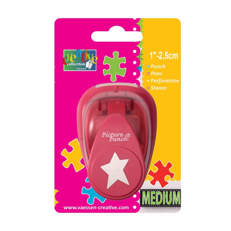 Vaessen Creative Craft Paper Punch Medium, Star, for DIY Projects,