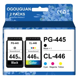 CAIDI PG445 CL446 Ink Cartridge Compatible with Canon Pixma MX494 MG2440 MG2540 MG2940 IP2840 MG2545 TS3140 MG3040 TR4540 445 XL 446 XL (1 BK 1 Color)