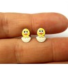 Chicken Earrings - Sterling Silver - Yellow Easter Gift
