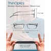 ThinOptics Rectangular Reading Glasses, Regular Case/Rectangle Brown, 2.50 + 2.5