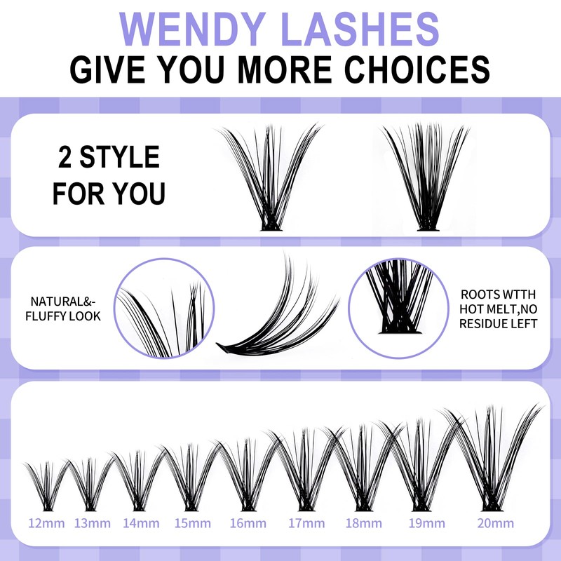 Individual Lashes Kit D Curl Clusters Lashes Kit 0.07mm 30D+40D
