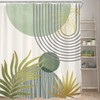 KOMLLEX KOMLLEX Mid Century Mint Green Boho Shower Curtain 72Wx84L