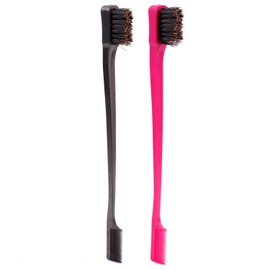 Gentle Edges Brush, Double-Sided Edge Bristles & Comb 2-in-1,(Colors may vary, One Brush) Same as Camryn's BFF