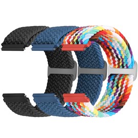 19 mm Braided Solo Loop Nylon Sports Bracelet Compatible with Willful/ YAMAY/ Letsfit/ LETSCOM/ TEMINICE/ LIFEBEE/ Lintelek ID205 ID205L ID205G ID205S ID205U, for Women and Men