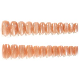 Cat's Eye Glossy Medium Square Press-On Nails - 24 Pieces - Artificial Nail Kit (Rose)