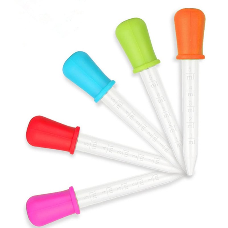 Color Random Children Dropper with Scale, Washable Reusable Infant Droppers