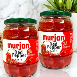 Murjan Mild Pepper Paste 24 oz (2 Pack 48 OZ) – No Sugar Added, No Food Coloring, No Preservatives – Rich, Flavorful Turkish Pepper Paste for Cooking, Spreads, and Many Other Cooking Needs,