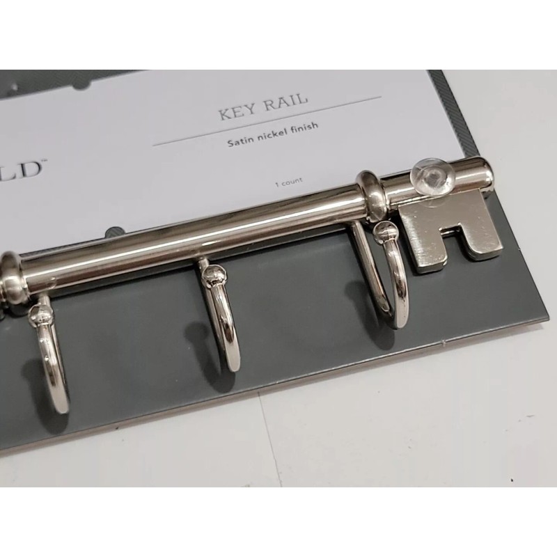 Threshold NEW Threshold Key Rail Hook Rack Satin Nickel Finish