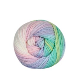 Wollbiene Batik Wool with Colour Gradient, Multicoloured Knitting Wool, Crochet Wool, 100 g (2010 Green, Pink, White, Pastel)