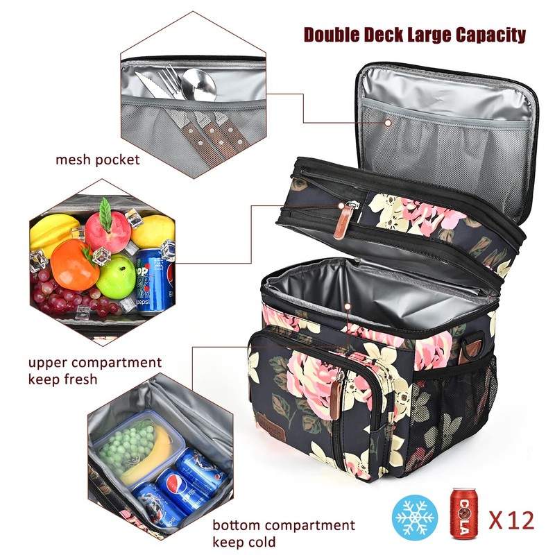 MIYCOO Lunch Bag & Lunch Box for Women Men, Double
