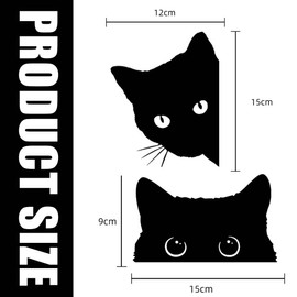 XOXVURI Pack of 4 Car Stickers Cat Car Rear Sticker Cat Car Door Sticker Car Rear Sticker for Car Window Laptop Bumper Motorcycle (Black)